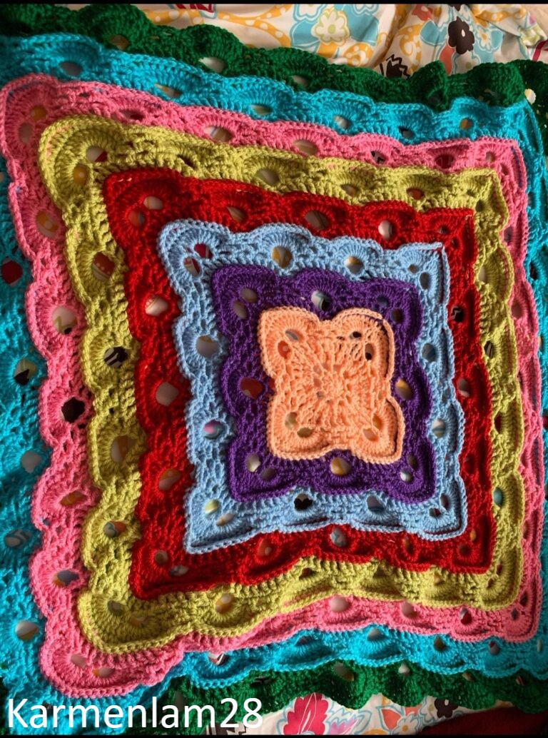 Textured Virus Blanket Free Crochet Pattern ⋆ AmethyStormCrochet